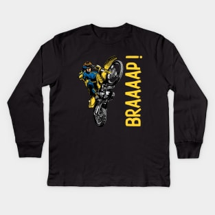 BRAAAP - Dirt MOTOCROSS Team Kids Long Sleeve T-Shirt